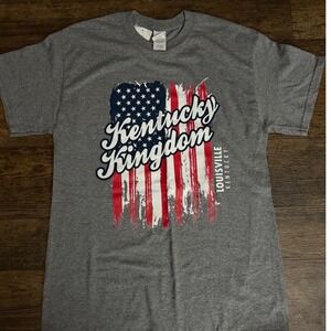 Gildan Kentucky‎ Kingdom Louisville USA Flag Graphic T Shirt Medium